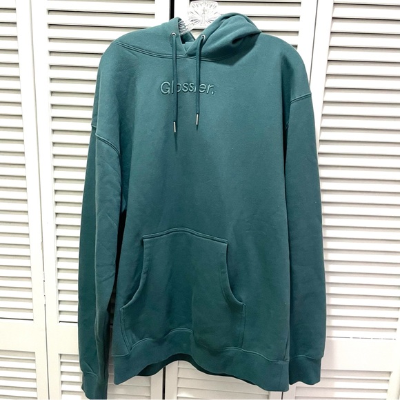 Glossier Limited Edition Sage Dark Green Logo Hoodie - Picture 3 of 11